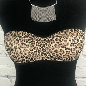 Pink Victoria’s Secret Lace Bandeau. Animal Print (XS)